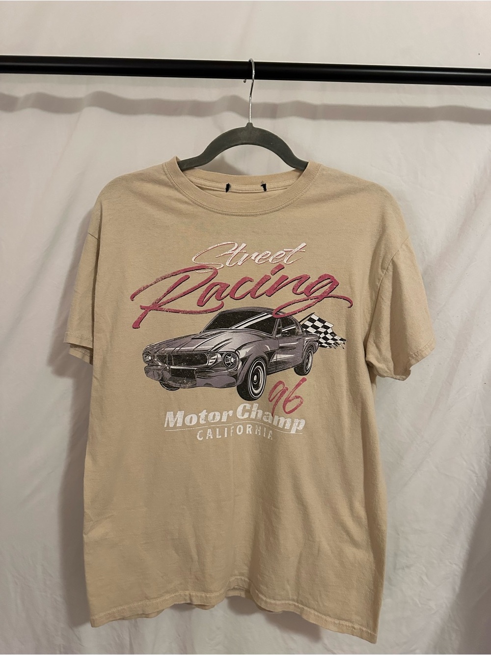 Forever 21 Beige 'Street Racing' Graphic Tee